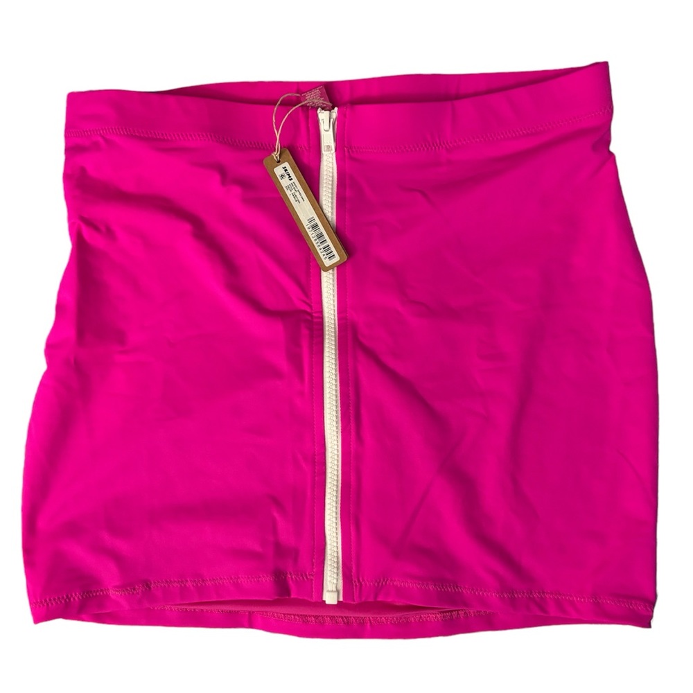 Skims Sporty Zipper Swim Hisbicus Mini Skirt